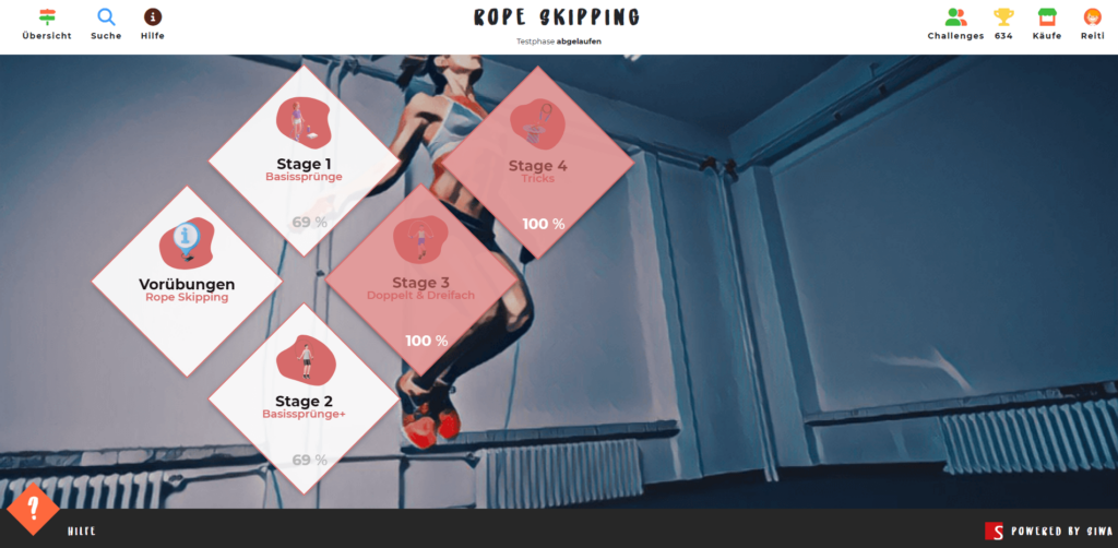 Rope Skipping Startseite Webapp train@game