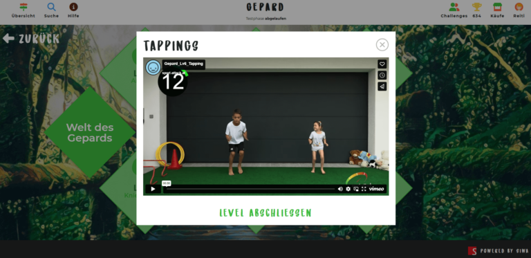 Tierewelt Darstellung der Übung Tappings in Videoform